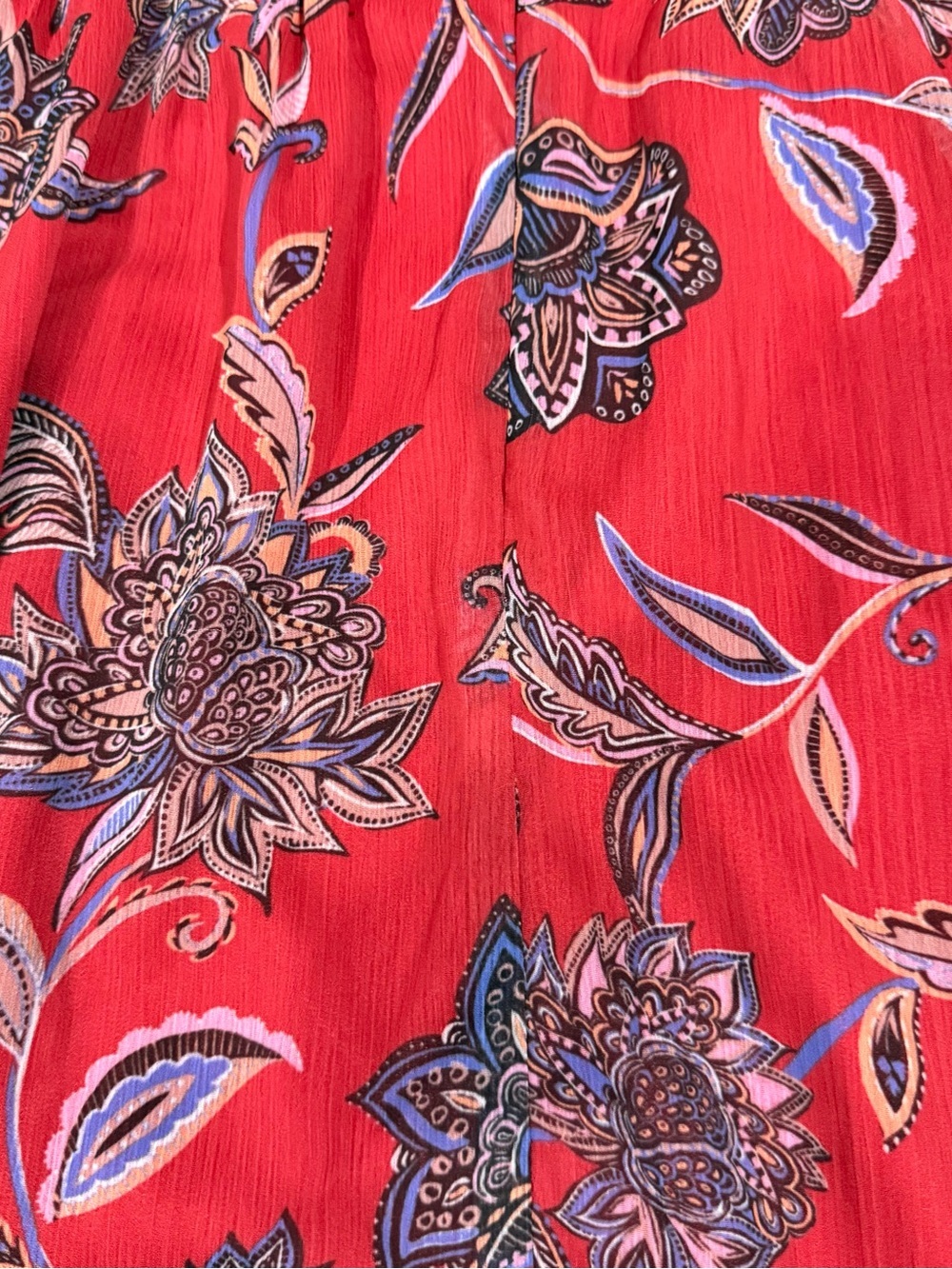 Chelsea28 Red Paisley Print Faux Wrap Midi Dress Garden Full Sleeve Women’s S - Picture 11 of 13